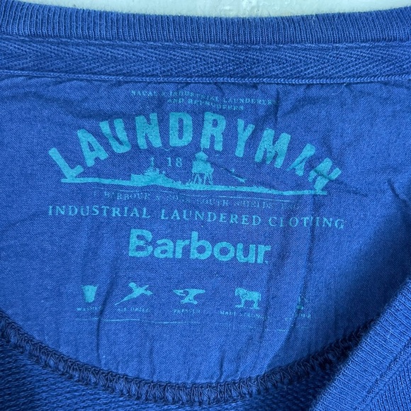 BARBOUR Laundryman Blue Crewneck long sleeve shirt Large - Picture 2 of 8